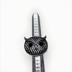 Vintage Owl‎ Hoot Owl Bird Cocktail Stretch Ring ONE SIZE Preowned